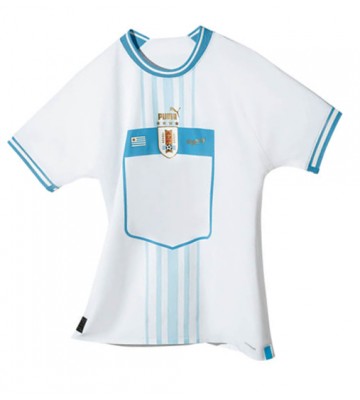 Urugwaj Koszulka Wyjazdowych MŚ 2022 Krótki Rękaw